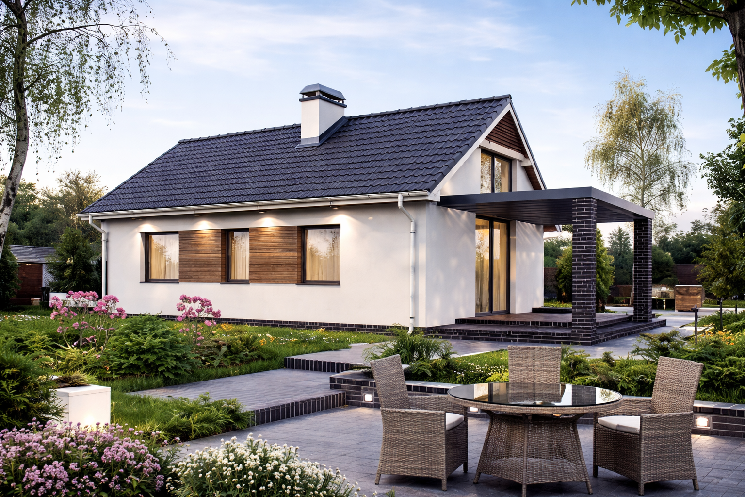 Проект одноэтажного дома из кирпича «КД-65 Дом из кирпича Фисаба, 65.45 м²»