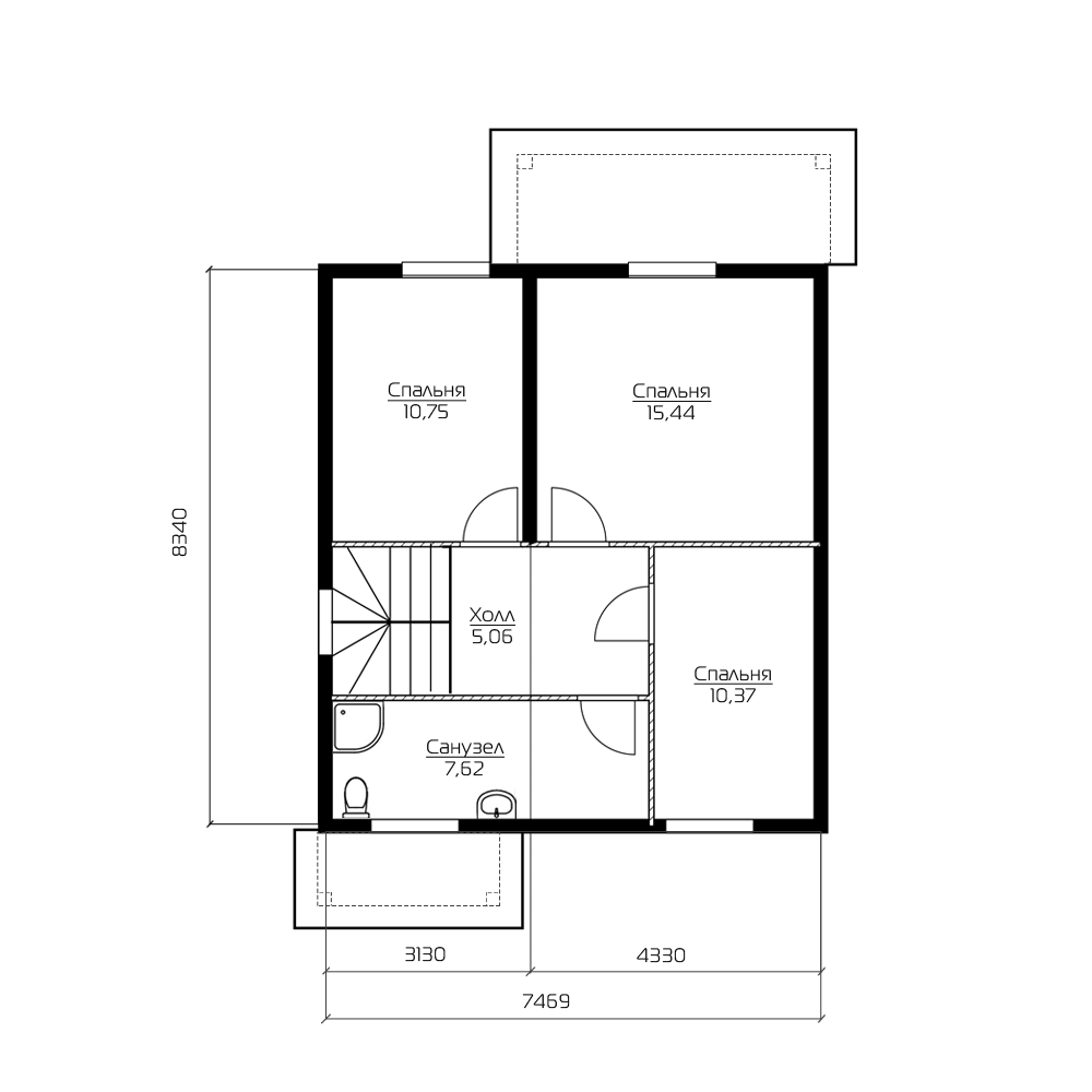 Планировка КД-107 Кирпичный дом Элинн, 107 м²