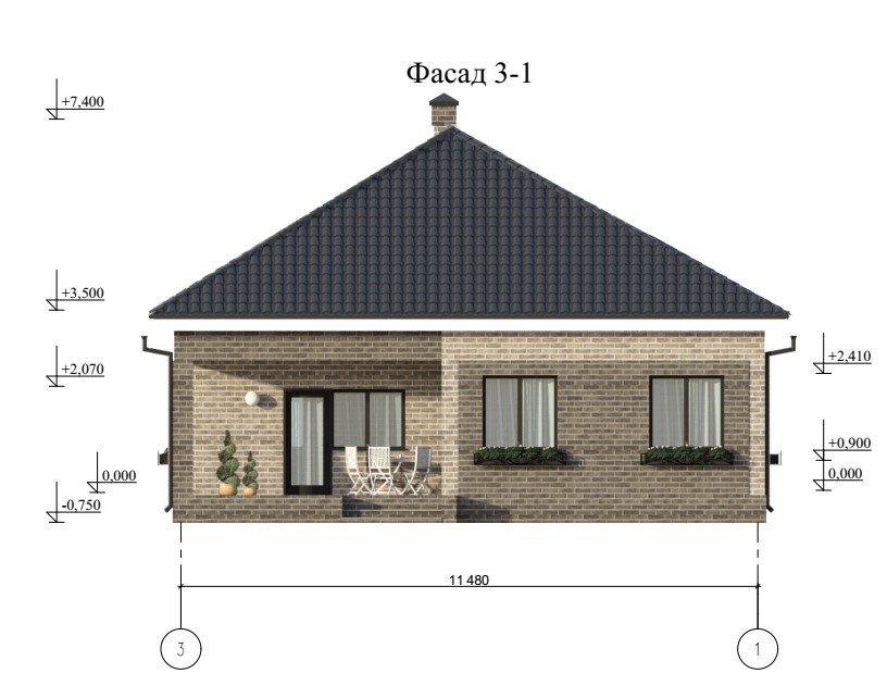 Планировка КД-97 Кирпичный дом Файнги, 97,25 м²