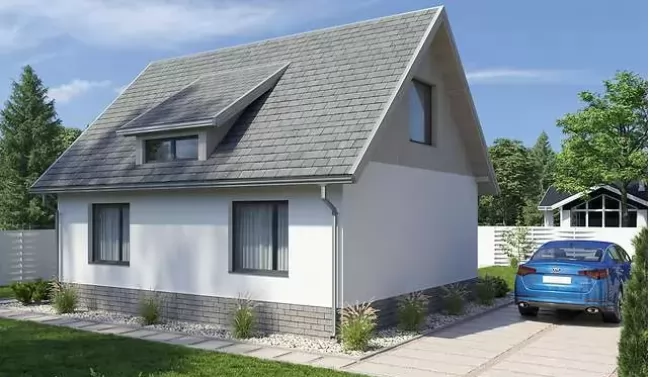 Планировка КД-62 Дом из кирпича Лирона, 60.27 м²