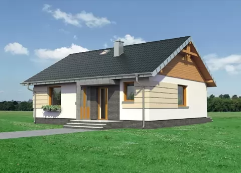 Планировка КД-76 Дом из кирпича Клонг, 76.2 м²