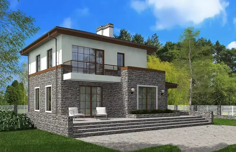 Проект двухэтажного дома из кирпича «КД-137 Дом из кирпича Унда, 137.51 м²»