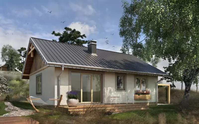 Планировка КД-75 Дом из кирпича Доринг, 75.4 м²