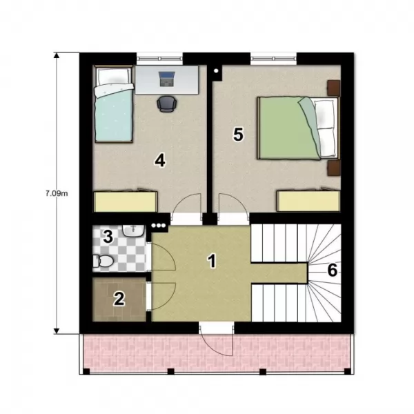 Планировка КД-78 Дом из кирпича Стройн, 78 м²