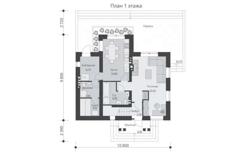 Планировка КД-137 Дом из кирпича Унда, 137.51 м²