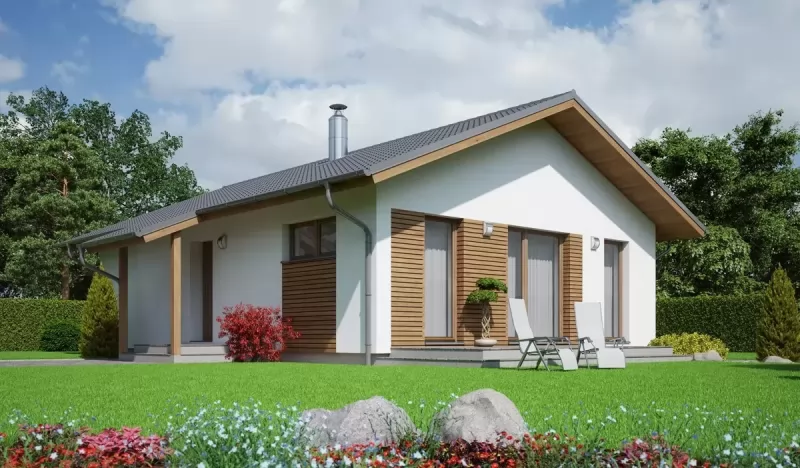 Проект одноэтажного дома из кирпича «КД-85 Кирпичный дом Акцент, 85.4 м²»