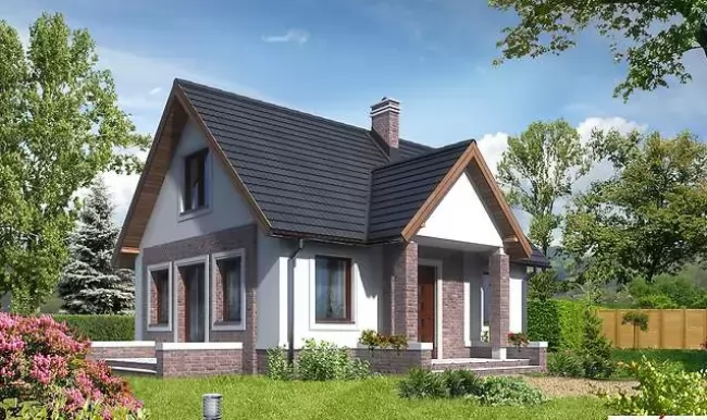 Проект одноэтажного дома из кирпича «КД-60 Кирпичный дом Санара, 60 м²»
