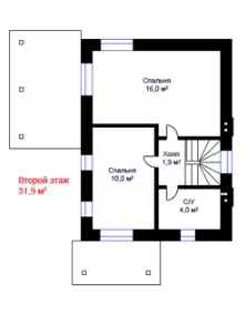 Планировка КД-73 Дом из кирпича Кастлер, 73.1 м²