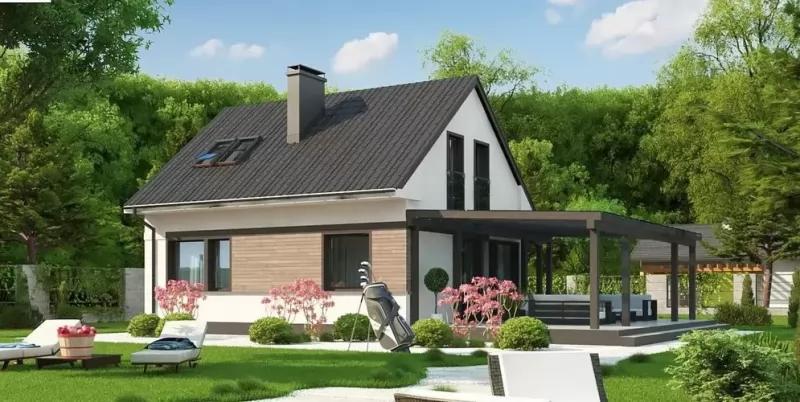 Проект одноэтажного дома из кирпича «КД-77 Дом из кирпича Капирон, 77.1 м²»
