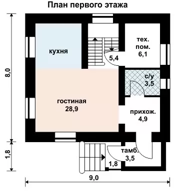 Планировка КД-132 Дом из кирпича Футме, 132.2 м²