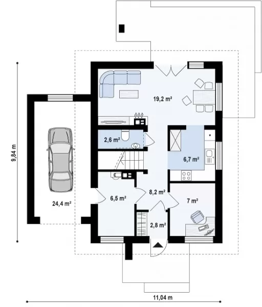 Планировка КД-117 Дом из кирпича Миторуна, 117.2 м²