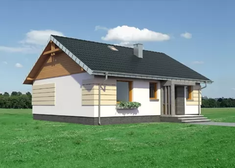 Планировка КД-76 Дом из кирпича Клонг, 76.2 м²
