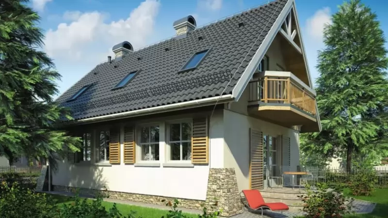 Проект двухэтажного дома из кирпича «КД-95 Дом из кирпича Борли, 95.55 м²»