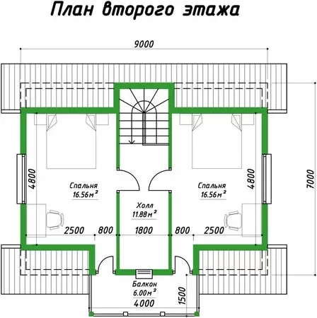 Планировка КД-94 Кирпичный дом Лейтиц, 94.42 м²