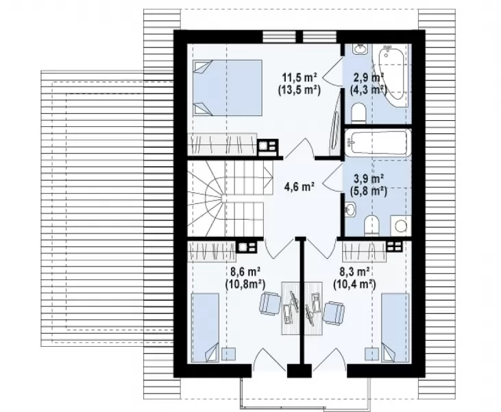 Планировка КД-117 Дом из кирпича Миторуна, 117.2 м²