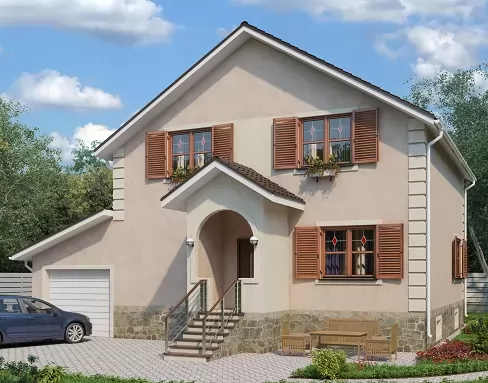 Проект двухэтажного дома из кирпича «КД-257 Дом из кирпича Стефан, 257 м²»