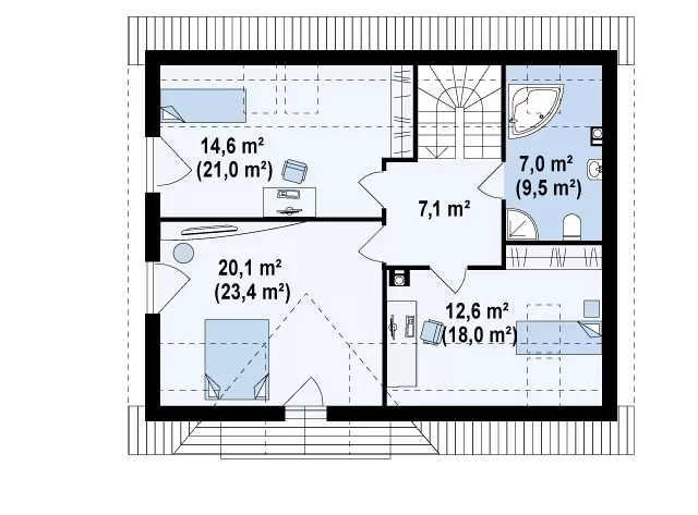 Планировка КД-139 Дом из кирпича Монатуна, 139.5 м²