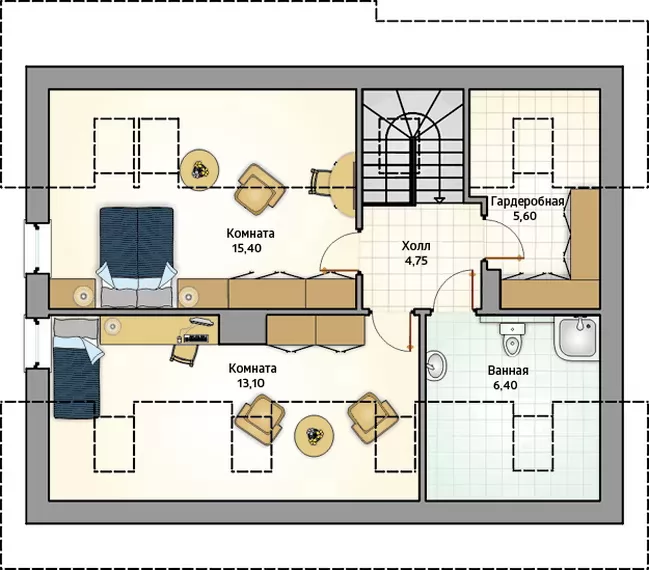 Планировка КД-112 Дом из кирпича Хидрун, 112.4 м²