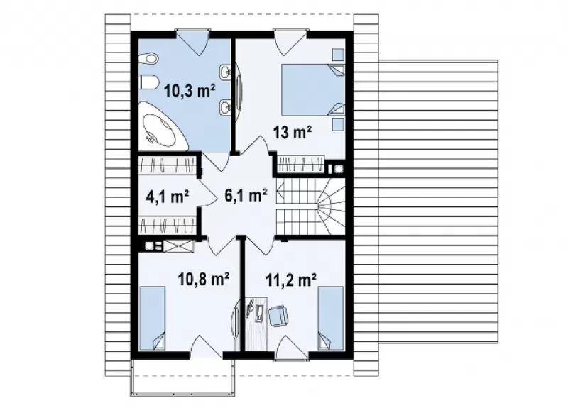 Планировка КД-141 Дом из кирпича Ламиция, 141.7 м²