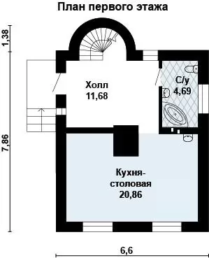 Планировка КД-113 Дом из кирпича Лунатик, 113.12 м²