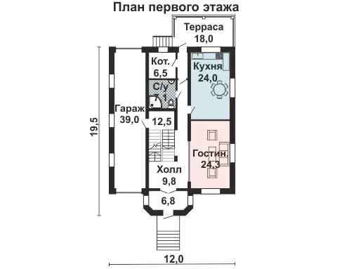 Планировка КД-268 Дом из кирпича Сивинья, 268.4 м²
