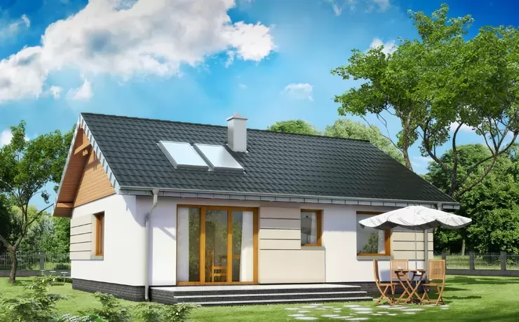 Планировка КД-76 Дом из кирпича Клонг, 76.2 м²