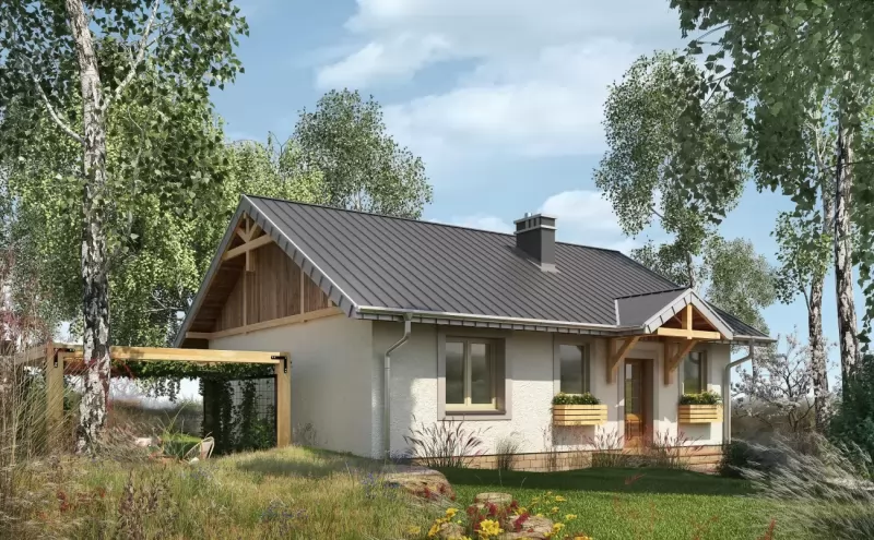 Планировка КД-75 Дом из кирпича Доринг, 75.4 м²