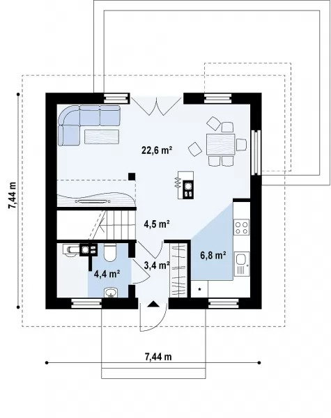 Планировка КД-71 Кирпичный дом Хайд, 71.4 м²