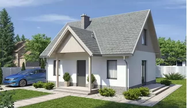 Проект одноэтажного дома из кирпича «КД-62 Дом из кирпича Диод, 60.27 м²»
