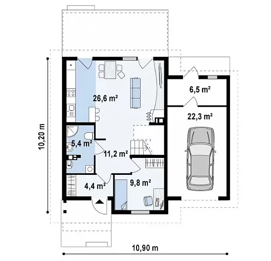 Планировка КД-141 Дом из кирпича Ламиция, 141.7 м²