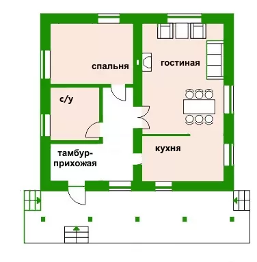 Планировка КД-71 Кирпичный дом Пейнрага, 71 м²