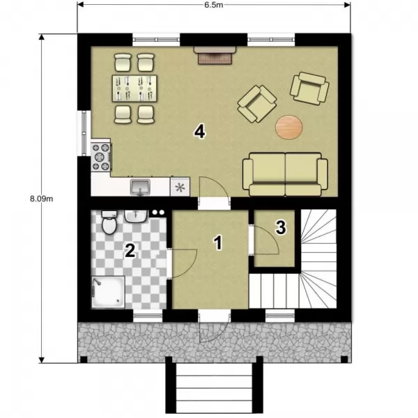 Планировка КД-78 Дом из кирпича Стройн, 78 м²
