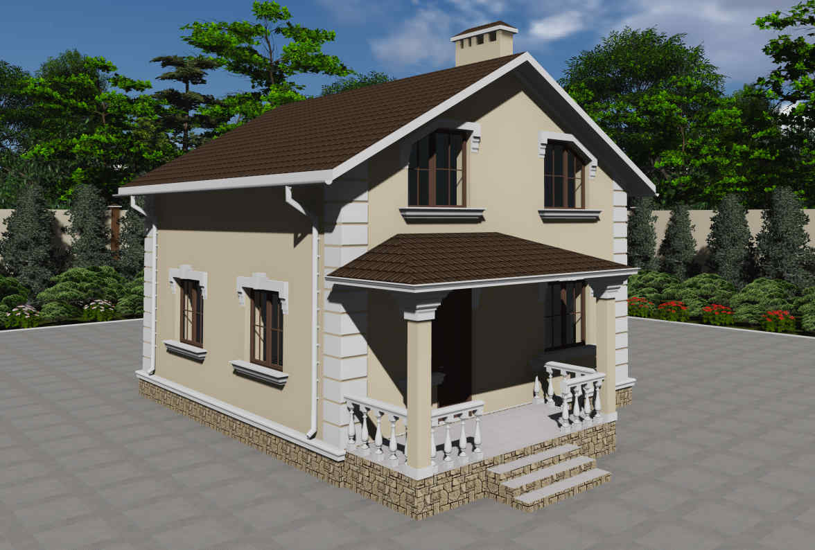 Планировка КД-107 Кирпичный дом Элинн, 107 м²