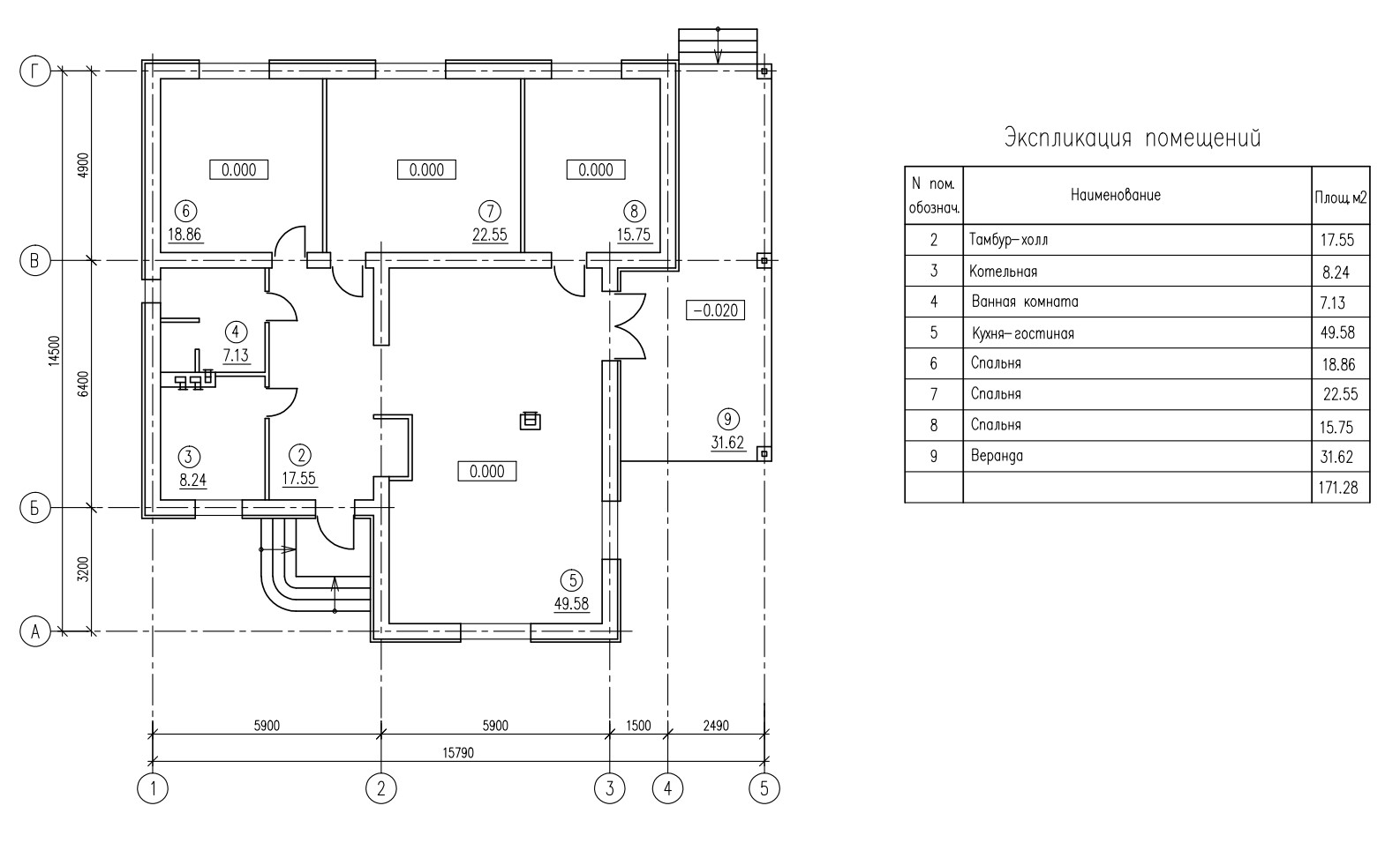 Планировка КД-171 Кирпичный дом Сторитс , 171,28 м²