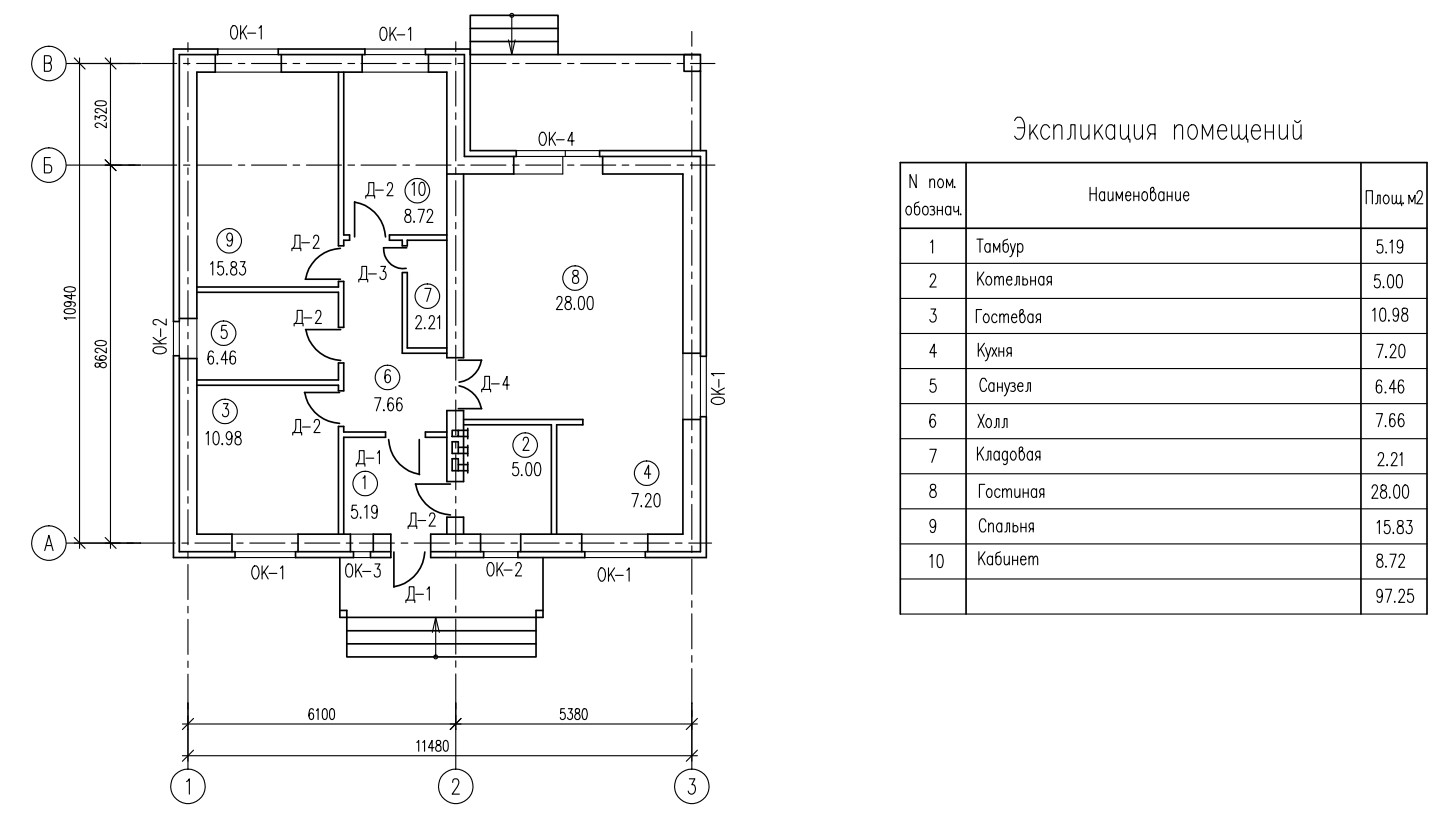Планировка КД-97 Кирпичный дом Файнги, 97,25 м²