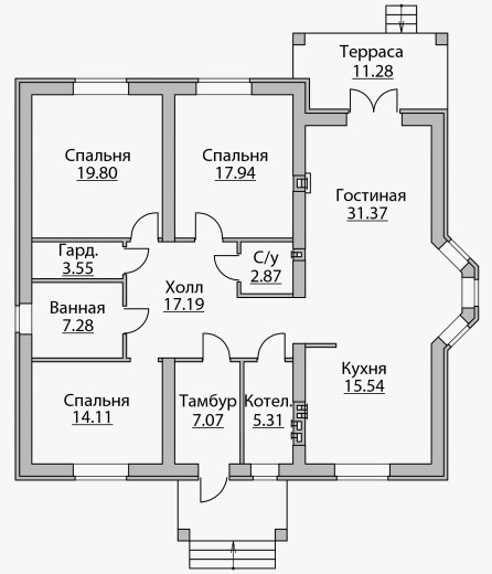 Планировка КД-160 Кирпичный дом Флемс, 160 м²