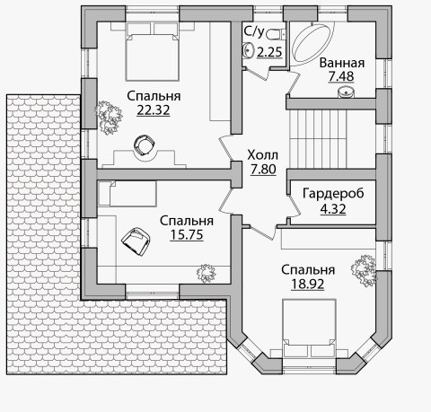 Планировка КД-196 Дом из кирпича Айкон, 196 м²