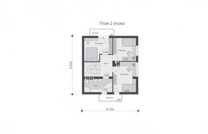 Планировка ТД-99 Дом из теплоблоков Целериум, 99 м²
